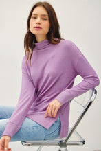 Load image into Gallery viewer, Be Cool Side Slit Mock Neck Long Sleeve Tunic Top
