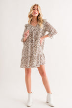 Load image into Gallery viewer, And The Why Leopard Ruffle Hem Woven Mini Dress
