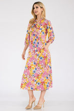 Load image into Gallery viewer, Celeste Full Size Floral Midi Dress with Bow Tied
