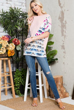 Load image into Gallery viewer, Celeste Full Size Color Block Short Sleeve T-Shirt
