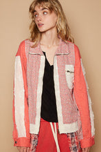 Load image into Gallery viewer, POL Floral Patchwork Zip Up Long Sleeve Jacket
