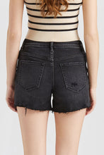 Load image into Gallery viewer, BAYEAS Stepped Waist Raw Hem Denim Shorts
