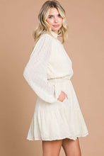 Load image into Gallery viewer, Culture Code Swiss Dot Smock Neck Mini Dress with Pockets
