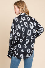 Load image into Gallery viewer, BOMBOM Animal Print Button Up Knit Shacket
