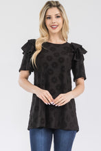 Load image into Gallery viewer, Celeste Full Size Ruffle Layered Short Sleeve Daisy Floral Top
