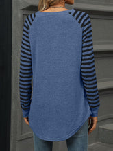 Load image into Gallery viewer, Striped Round Neck Long Sleeve T-Shirt
