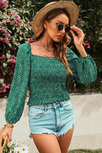 Load image into Gallery viewer, Floral Smocked Balloon Sleeve Top
