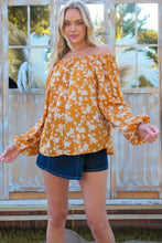 Load image into Gallery viewer, Hailey &amp; Co Floral Off-Shoulder Balloon Sleeve Blouse
