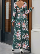 Load image into Gallery viewer, Perfee Slit Printed Surplice Long Sleeve Maxi Dress
