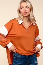 Load image into Gallery viewer, Haptics Color Block Exposed Seam Long Sleeve Top
