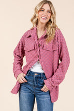 Load image into Gallery viewer, BOMBOM Checkered Button Down Dropped Shoulder Shacket
