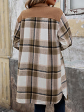 Load image into Gallery viewer, Perfee Plaid Button Up Long Sleeve Coat
