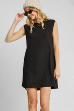 Load image into Gallery viewer, Umgee Round Neck Sleeveless High-Low Curved Hemline Mini Dress
