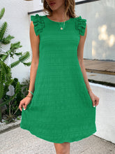 Load image into Gallery viewer, Ruffled Round Neck Sleeveless Dress
