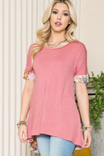 Load image into Gallery viewer, Celeste Full Size Flower Color Block Cross Back T-Shirt
