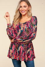 Load image into Gallery viewer, Haptics Full Size Peplum Floral Square Neck Blouse
