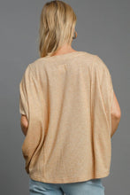 Load image into Gallery viewer, Umgee Exposed Seam Round Neck Batwing Sleeve Knit Top
