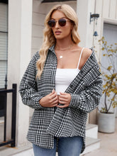 Load image into Gallery viewer, Mandy Pocketed Plaid Collared Neck Long Sleeve Shirt
