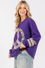 Load image into Gallery viewer, SAGE+FIG Peace Applique Patch Long Sleeve Top
