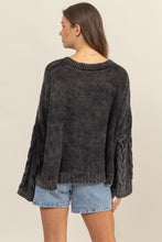 Load image into Gallery viewer, HYFVE Cable Knit V-Neck Dropped Shoulder Oversized Sweater
