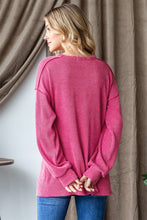 Load image into Gallery viewer, Heimish Ribbed Exposed Seam Long Sleeve T-Shirt
