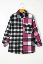 Load image into Gallery viewer, Pocketed Plaid Collared Neck Long Sleeve Shacket
