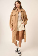 Load image into Gallery viewer, Mittoshop Button Up Drop Shoulder French Terry Longline Jacket
