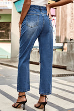 Load image into Gallery viewer, Distressed High Waist Straight Jeans
