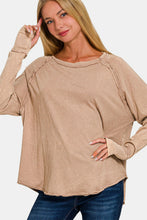 Load image into Gallery viewer, Zenana Round Neck Thumbhole Long Sleeve T-Shirt
