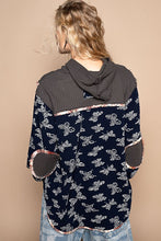 Load image into Gallery viewer, POL Butterfly Waffle-Knit Half Button Hooded Knit Top
