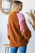 Load image into Gallery viewer, Culture Code Color Block Faux Fur Raglan Sleeve Sweatshirt
