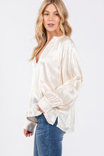 Load image into Gallery viewer, SAGE + FIG Notched Long Sleeve Blouse
