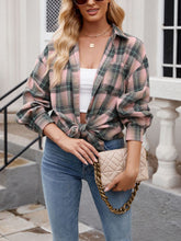 Load image into Gallery viewer, Mandy Plaid Collared Neck Long Sleeve Shirt

