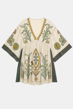 Load image into Gallery viewer, Printed V-Neck Three-Quarter Sleeve Mini Dress

