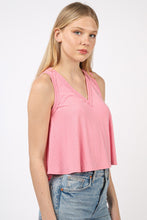 Load image into Gallery viewer, VERY J V-Neck Knit Swing Cropped Tank
