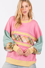 Load image into Gallery viewer, SAGE + FIG Mineral Wash Raw Edge Color Block Sweatshirt
