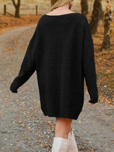 Load image into Gallery viewer, V-Neck Dropped Shoulder Sweater Dress
