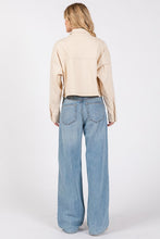 Load image into Gallery viewer, bytos Button Down Cropped Denim Jacket with Patch Pockets
