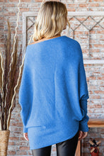 Load image into Gallery viewer, First Love Full Size Asymmetrical Hem Dolman Sleeve Sweater
