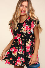 Load image into Gallery viewer, Haptics Floral Ruffle Short Sleeve Babydoll Top
