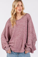 Load image into Gallery viewer, SAGE + FIG Round Neck Batwing Sleeve Oversize Top
