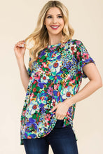 Load image into Gallery viewer, Celeste Full Size Round Neck Short Sleeve Floral T-Shirt
