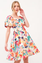 Load image into Gallery viewer, And The Why Square Neck Puff Sleeve Floral Dress
