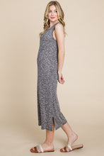 Load image into Gallery viewer, BOMBOM Round Neck Slit Midi Tank Dress
