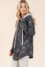 Load image into Gallery viewer, BOMBOM Drawstring Flower Print Button Up Shacket
