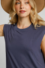 Load image into Gallery viewer, Umgee Round Neck Sleeveless High-Low Curved Hemline Mini Dress
