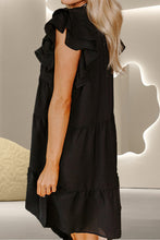 Load image into Gallery viewer, Embroidered Ruffled Cap Sleeve Mini Dress
