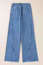 Load image into Gallery viewer, Raw Hem Wide Leg Jeans with Pockets
