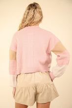 Load image into Gallery viewer, VERY J Color Block Button Down Textured Sweater Cardigan
