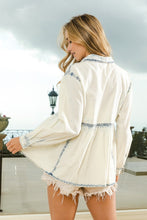 Load image into Gallery viewer, BiBi Snap Down Peplum Washed Shirt
